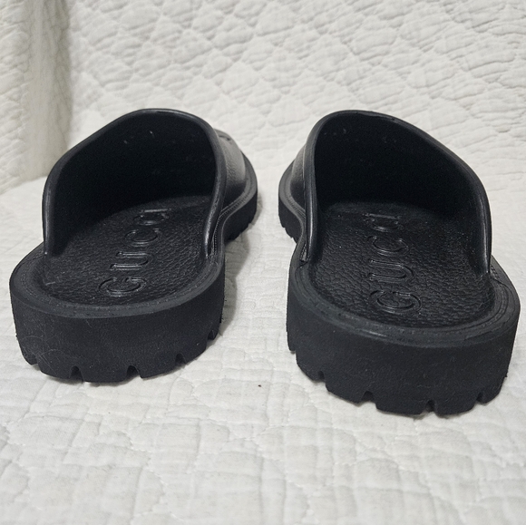 Gucci GG Black Rubber Mens Slip On Sandals/Crocs/Slide US 10.5/11 EU 44 UK 10 - Picture 14 of 15